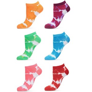 Memoi Women's 6 Pair Pack Tie Dye Low Cut Socks Assorted 9-11 - 1 of 3