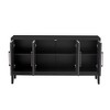 31.5" Unique 4 Brushed Doors Storage Sideboard with Elegant Handles & Fir Veneer, Kitchen Modern Coffee TV Buffet Cabinet Console - 4 of 4