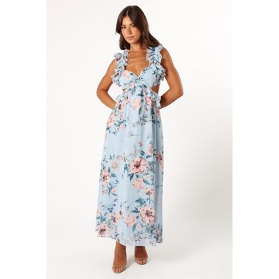 Lucah Frill Shoulder Maxi Dress - Blue Floral S : Target