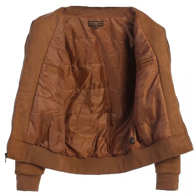 Мужские куртки GIOBERTI Men's Faux Suede Bomber Jacket with Warm Light Inner Padding, Camel, XXL — фото 2