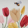 Saro Lifestyle Charming Felt Applique Tulips Pillow Cover, 14"x22", Multicolored - 3 of 4
