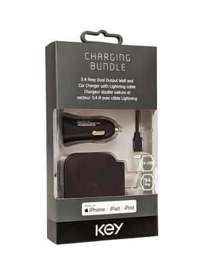 KEY MFi Certified 3.4A Lightning Charger for iPhone for 11/11 Pro/Max/8/7/X, iPad Pro/Air 2/Mini 4
