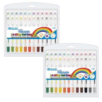 Bazic Products Washable Silky Gel Crayons, 24 Per Pack, 2 Packs