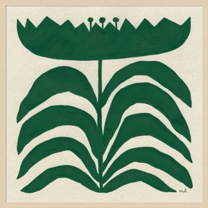 Amanti Art 33"x33" Delighted Floral III Emerald by Moira Hershey Wood Framed Wall Art Print Brown: Giclee Print, Fir Wood Frame - 1 of 4