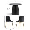 5 PCS Dining Table Set for 4 Modern Wood Round Table With 4 Upholstered Chairs for Dining Room,Farmhouse,Kitchen-Tanpinhause - 3 of 4
