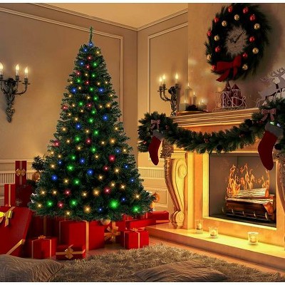 6.5 Ft Artificial Christmas Tree with 470 Warm White Color-Changing Lights - 8 Lighting Modes, 880 Branch Tips, for Holiday Party Decorations