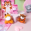 Joyfy 28 Packs Valentines Day Gift Cards with Mini Plush Toys, Cute Animal Keychains for Classroom Exchange Party Favors and Holiday Prizes - 3 of 4