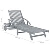 vidaXL Patio Sun Lounger with Cushion Solid Wood Acacia - 4 of 4