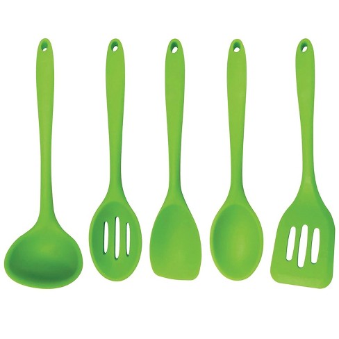 MegaChef Light Teal Silicone and Wood Cooking Utensils Set of 12