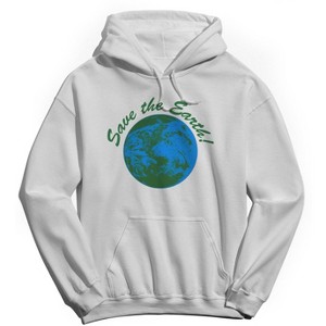 Earth Day Men's Save The Earth Long Sleeve Graphic Cotton Sweatshirt Hoodie - 1 of 4