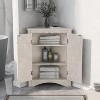 Acekool 2-Door Corner Storage Cabinet, Adjustable Shelves, Space-Saving Organizer for Bathroom, Kitchen, Living Room, White - 4 of 4