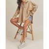 Women's Patchwork Hooded Pullover - Blu Pepper - 2 of 4