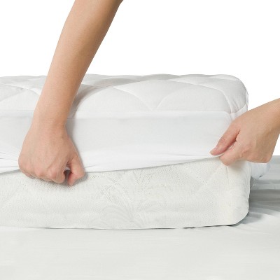 Optic White mDesign Twin XL Size Hypoallergenic Quilted Mattress Pad Cover 