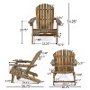 Christopher Knight Home Bellwood Outdoor Acacia Wood Folding 3 Piece Adirondack Chat Set with Cup Holders - 3 of 4