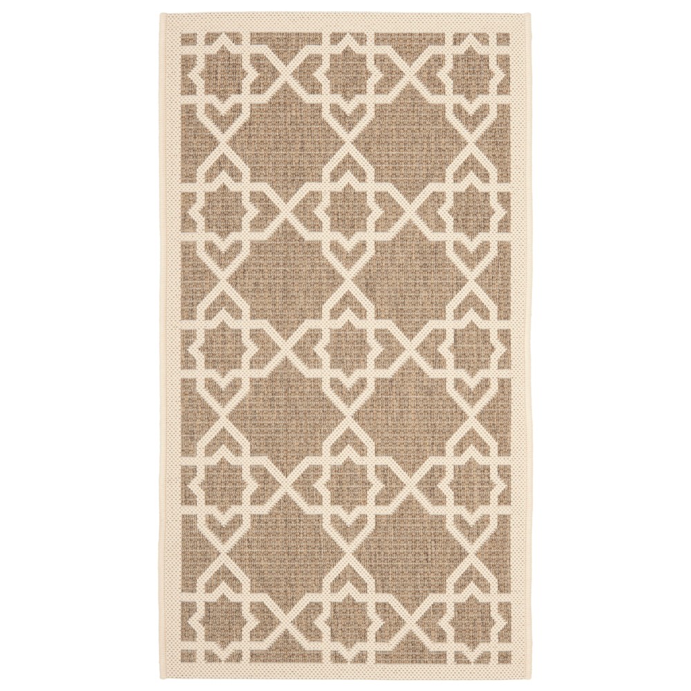 2'X3'7in Rectangle Bourges Outdoor Rug Brown/Beige - Safavieh