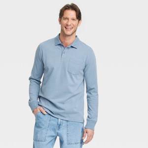 Men's Vintage Long Sleeve Polo Shirt - Goodfellow & Co™ - 1 of 3