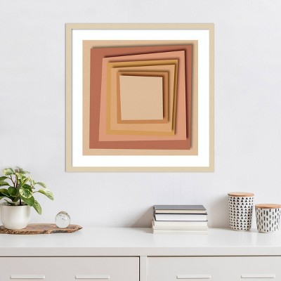 Svelte Natural Abstract Geometric Framed Wall Art Print