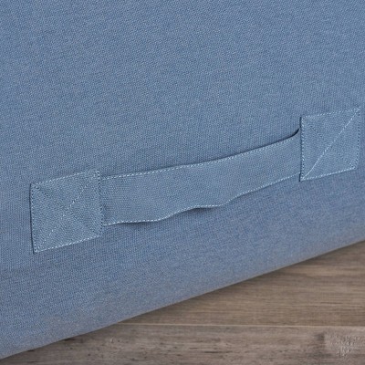 Blue Water-Resistant Large Rectangular Lounger Bean Bag with Handles