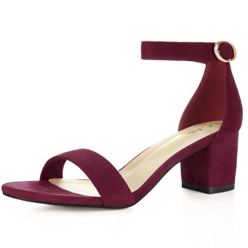 Burgundy block heels hot sale closed toe