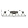 Toltec Lighting Zilo 4 - Light Vanity in  Graphite with 7" Frosted Crystal Shade - 2 of 2