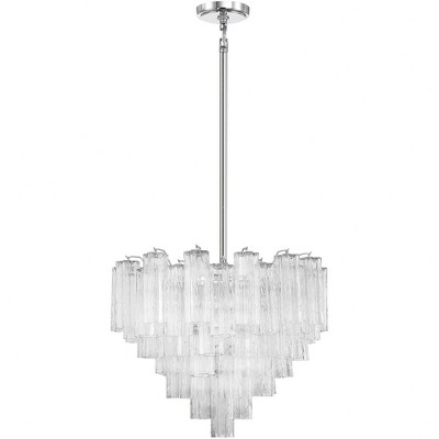 Addis 12-Light Polished Chrome Chandelier with Clear Tronchi Glass