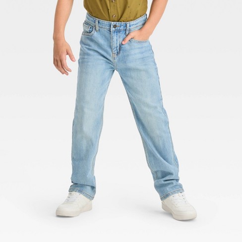 Boys' Relaxed Straight Jeans - Art Class™ Light Wash 12 Husky : Target