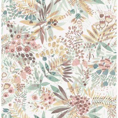 Nuwallpaper Teal Peach Naupaka Peel And Stick Wallpaper : Target