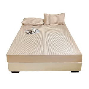 Unique Bargains Lattice Stitching Fitted Sheet 1 Pc - 1 of 4