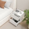 Sandinrayli Nightstands Set of 2, Small Dresser for Closet, Sofa Side Table with Drawers for Small Spaces Wooden Bedside Tables, White - 2 of 4