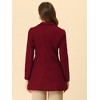 INSPIRE CHIC Women's Turn Down Collar Buttoned Business Casual Mid-Long Winter Coat - 4 of 4