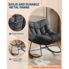 Outdoor Balcony Papasan Rocking Chair, Oversized Rocking Chair w/ Sturdy Metal Frame, Patio Rattan Egg Rocker - 4 of 4