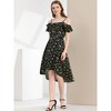 Allegra K Women's Spaghetti Straps Ruffled Sleeves Asymmetrical High Low Floral Midi Sundresses - 2 of 4