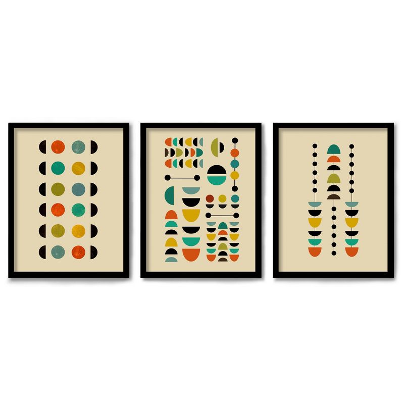 Americanflat Mid Century (Set Of 3) Triptych Wall Art Contemporary Circles By Monica Pop - Set Of 3 Framed Prints, 1 of 7