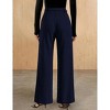 Women's Suit Pants High Waist Straight Leg Trousers with Metal Belt Business Casual Office Work - 4 of 4