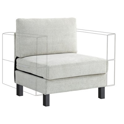 HOMCOM Module for Modular Sectional Sofa, Chair with Wood Legs and Pocket Spring for Living Room, Bedroom