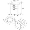 Monarch Specialties 3 Drawer File Cabinet, Filing Cabinet, Brown - 3 of 4