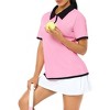 Women's Golf Polo Short Sleeve Shirts Lightweight Moisture Wicking Collared T Shirt Quick Dry - 3 of 4