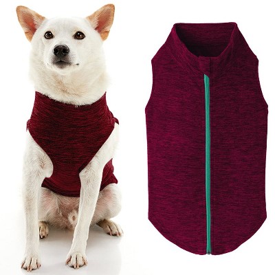 Gooby Zip Up Fleece Vest, Fleece Jacket Sweater with Zipper Closure and Leash Ring, Fuchsia Wash, 2X