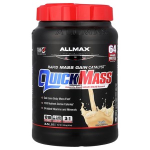ALLMAX QUICKMASS, Vanilla - 6 lb - Rapid Mass Gain Catalyst - Up to 64 Grams of Protein Per Serving - 3:1 Carb to Protein Ratio - Zero Trans Fat - Up - 1 of 4