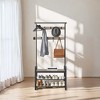 Coat Rack, Hall Tree with Shoe Bench , Entryway Bench with Coat Rack, 4-in-1, with 9 Removable Hooks, a Hanging Rod, 13.3 x 33.1 x 72.1 Inches - 4 of 4