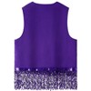Nlife Women's Solid Color Sparkly Sequin Fringed Trim Sleeveless Glitter Jacket - 3 of 4