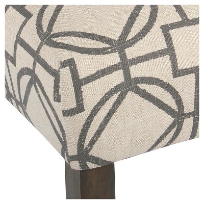 Elegant Gray Lattice 24" Wooden Counter Height Barstool
