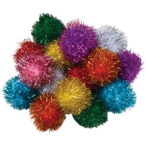 Creativity Street Glitter Pom Pons, 2 Inch, Assorted Colors, Set of 16 - 1 of 4