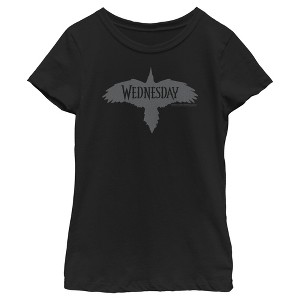Girl's Wednesday Raven Logo T-Shirt - 1 of 4
