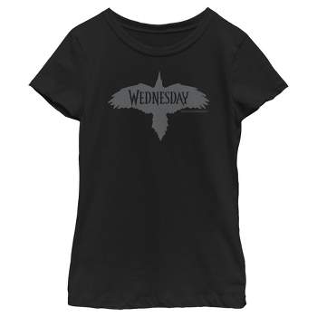 Girl's Wednesday Raven Logo T-Shirt