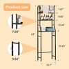 SUGIFT 3 Tier Over The Toilet Rack, Metal Bathroom Organizer Shelf with Paper Holder and 3 Hooks, Black - 4 of 4