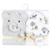 Hudson Baby Cotton Animal Face Hooded Towel, Neutral Safari World, One Size - 2 of 4