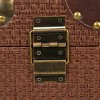 Olivia & May Set of 2 Plastic Rattan Antique Style Trunk with Brass Hardware and Leather Accents Brown: Indoor Storage Solution, Ships Assembled - 4 of 4
