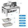 Roll Top Chafing Dish Buffet Set - 9 Qt Stainless Steel Professional Buffet Chafer with Warming & Cooling Tray for Wedding Catering Banquets Parties - 2 of 4