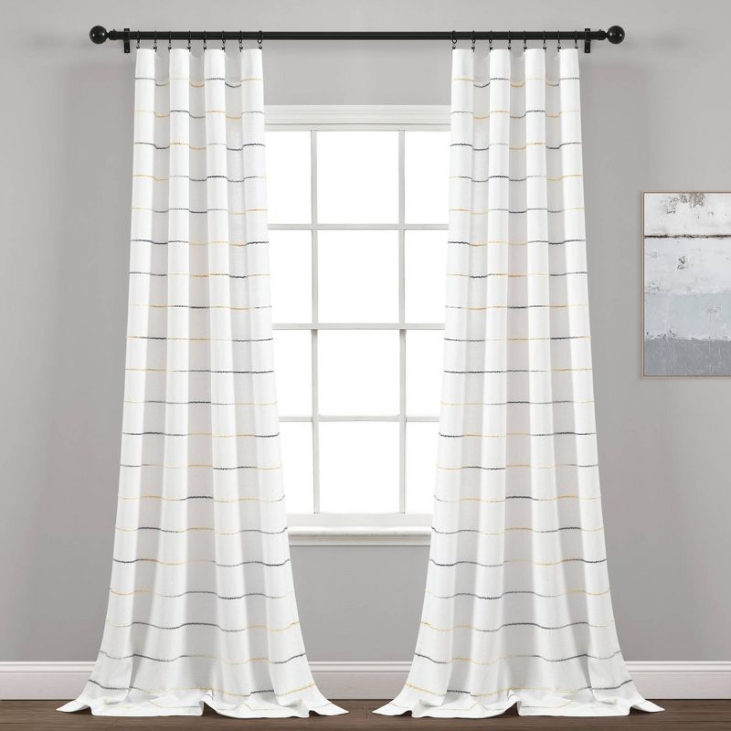 Set of 2 Ombre Striped Yarn Dyed Cotton Window Curtain Panels - Lush Décor, 1 of 10